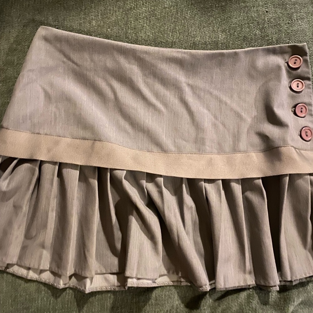 Sexy gray pleated mini skirt